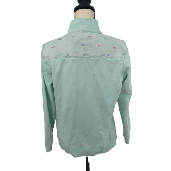 Vineyard Vines Quarter-Zip Pullover Mint Green Size M Flaw Sweatshirt - Picture 4 of 14